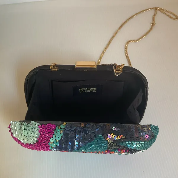 Sequin Clutch Multicolor Hard Case Evening Bag Prom Wedding Purse - Image 4