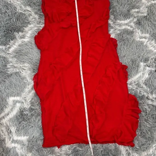 Red ruffle‎ dress size Xs Red - Image 3