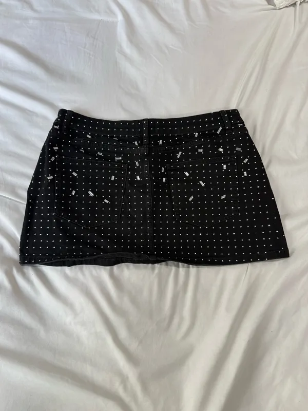 Gianni Bini Rhinestone Denim Skirt - Image 3