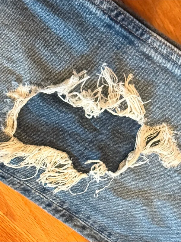 We‎ the FREE PEOPLE Straight Leg Denim Jeans My Own Lane Distressed Dark size 26 - Image 7