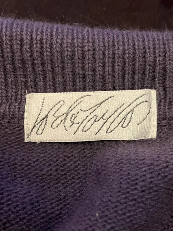Vintage Saks Fifth Avenue Knit Sweater Tunic Womens Medium Purple Long Sleeve - Image 6