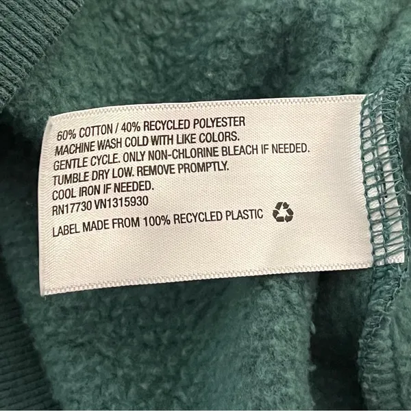 A New Day Mock Neck Cropped Sweatshirt Ram Skull Patch Dark Teal S - Image 6