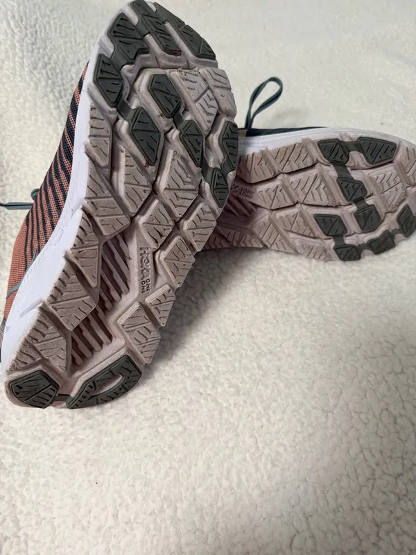 Hoka One One Women's Teal and Peach Running Sneakers - Image 10