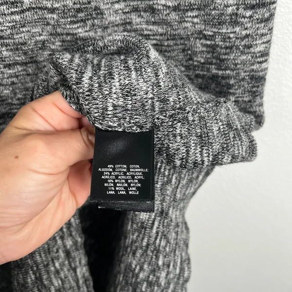 Anthropologie Moth Gray Marbled‎ Knit Cowl Neck Long Sleeve Sweater Dress Small - Image 5