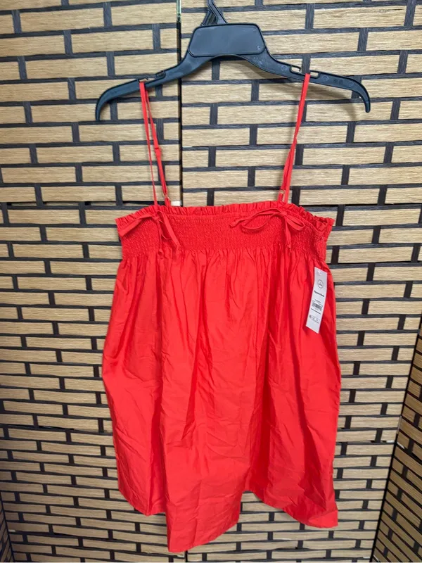 No boundaries red poplin cotton dress size large - Image 2