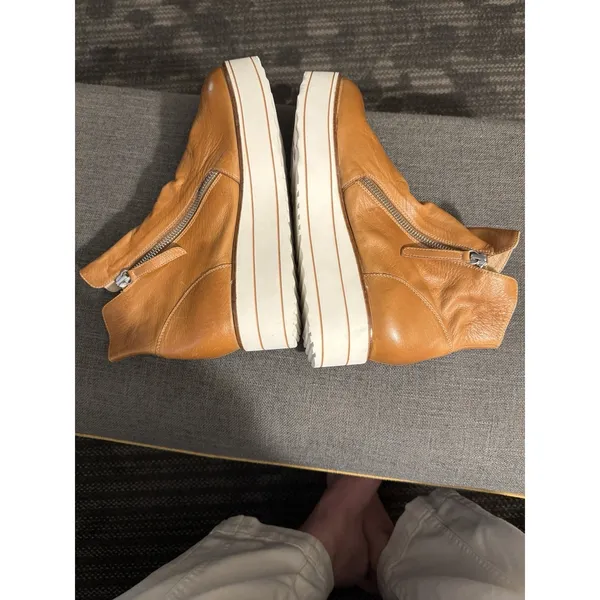 Silent D Nene tan leather booties Women's Size 39 US 8-8.5 Platform - Image 9