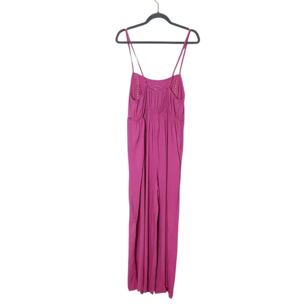 RusstyDussty Boho Pink Wide Leg Jumpsuit NWT Size XL Pink Crochet Jumpsuit - Image 2