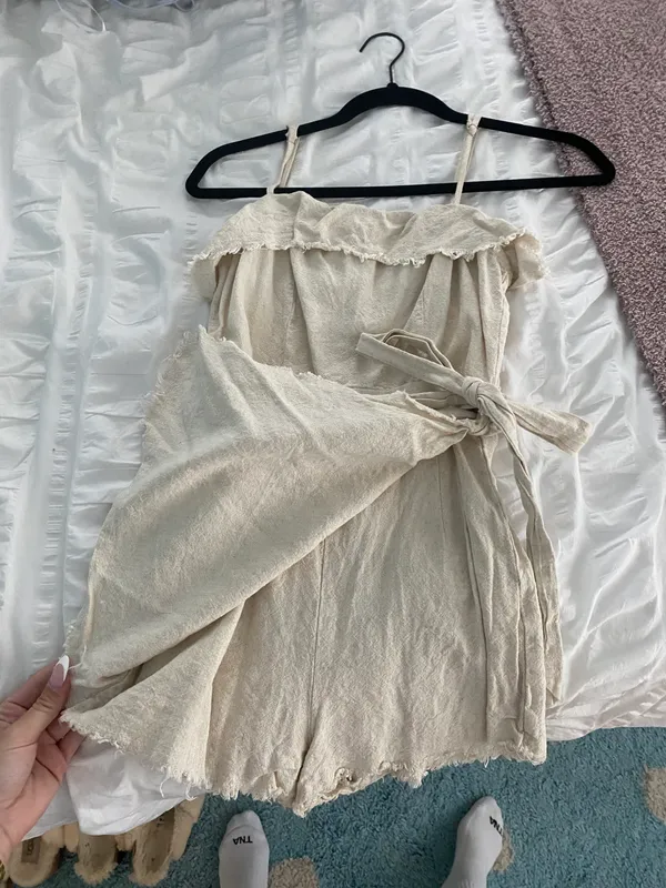 Princess Polly Beige Wrap Dress/Romper - Image 2