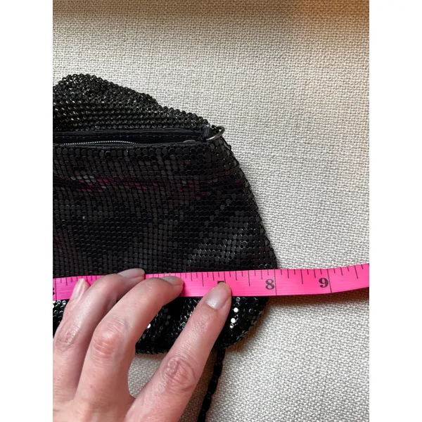 Lulu Townsend Metal Mesh Crossbody Bag Small Black Evening Clutch‎ Glam - Image 7