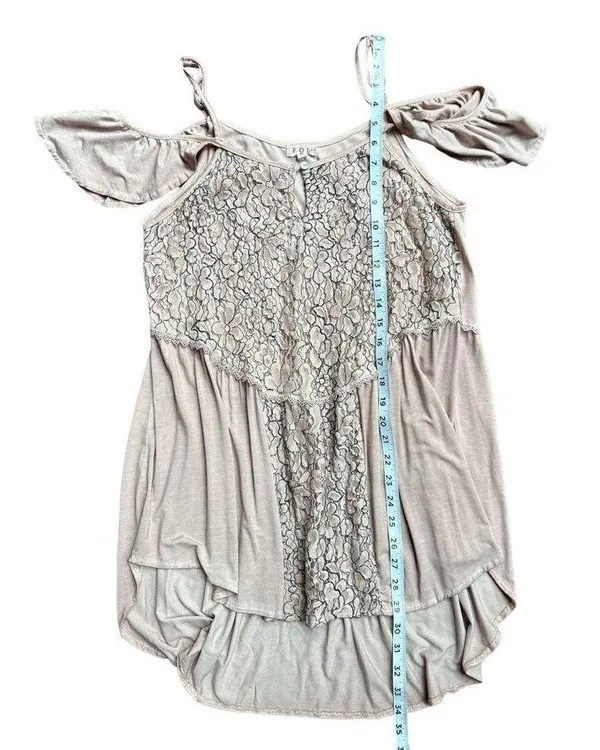 Anthropologie POL Lace Embroidered Go with the Flow Pink Top Size Large - Image 9