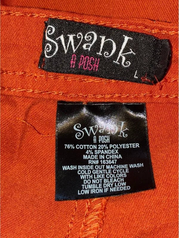 Super Swank" High-Waisted Stretchy Skinny Jeans - Burnt Orange (Size L) - Image 4
