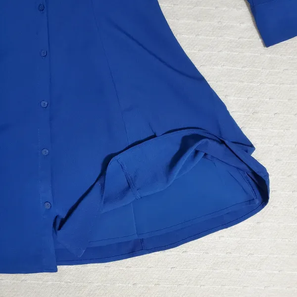 Abercrombie & Fitch PLEATED FLIRTY MATTE SHIRTDRESS - Shirt dress‎ blue Size MT - Image 6