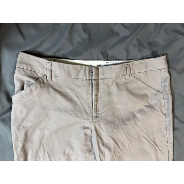Gap‎ Perfect Trouser Women Crop Capri 12R Mid Rise Tan Beige Brown Pants Pockets - Image 2