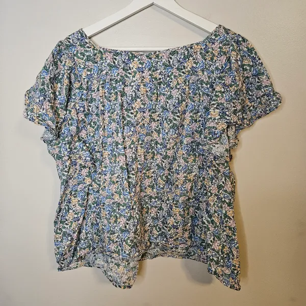 Old Navy Oversized Springtime Floral-Print Square-Neck Top Casual Multicolor - Image 5