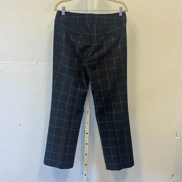 Ann Taylor LOFT Julie Trouser Black Windowpane Plaid Pants Size 4 Professional - Image 2