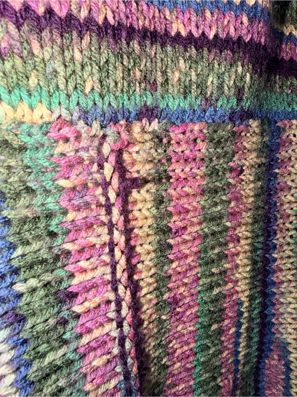Multicolor Striped Open Sweater Cardigan Purple Size undefined - Image 3