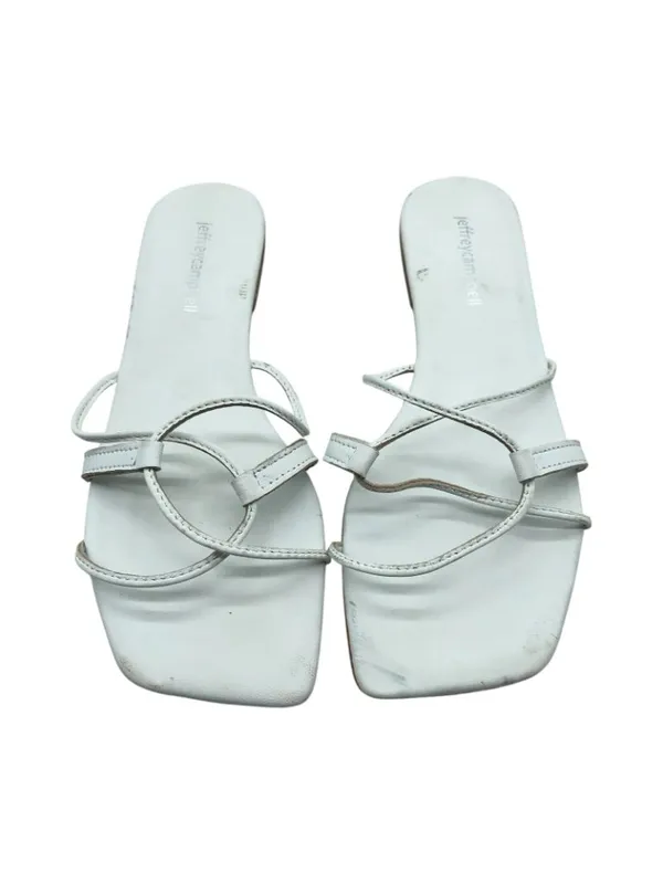 Jeffrey Campbell Womens Flat Sandals Strappy Slip On Leather White Size 6 - Image 2