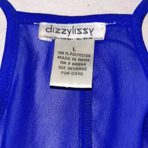 Elegant Blue Layered‎ Camisole Tank Top with Ruffle Size L - Image 6