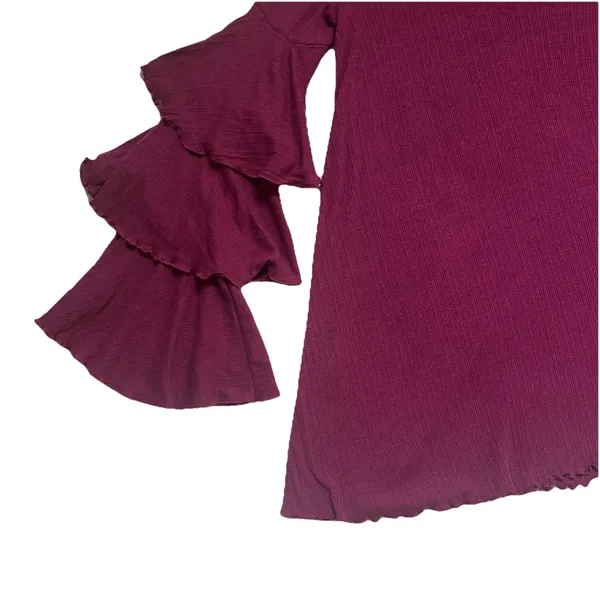Free People Beach Magenta Size S Seashore Mini Dress Bell‎ Sleeves Boho Hippie - Image 4