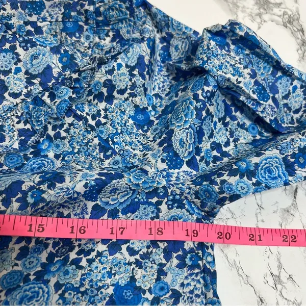 J. Crew Smocked Popover Top in Liberty Elysian Day Floral‎ Sz S - Image 6