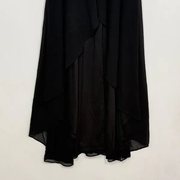 Lulus Ravishing Charm Maxi Dress Size Small‎ Black Ruffled Wrap High Low NWT - Image 8