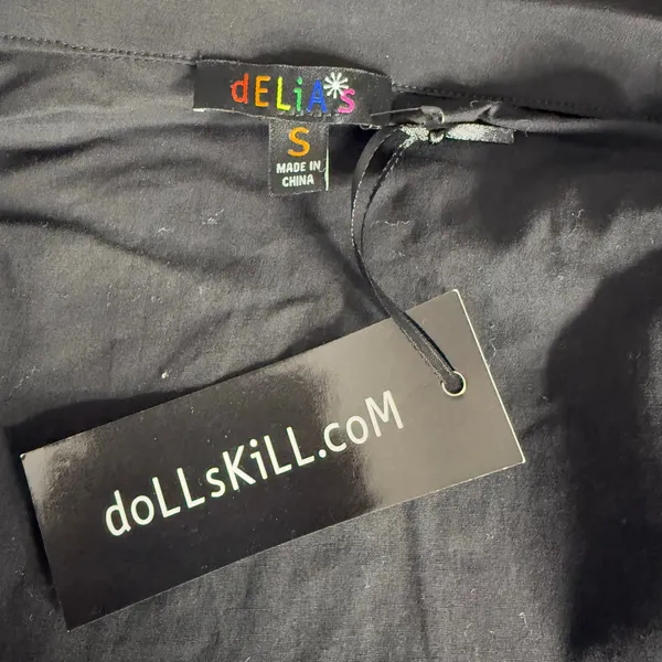 Dollskill Delias Rare Moment Collared Top, Black, S - Image 4