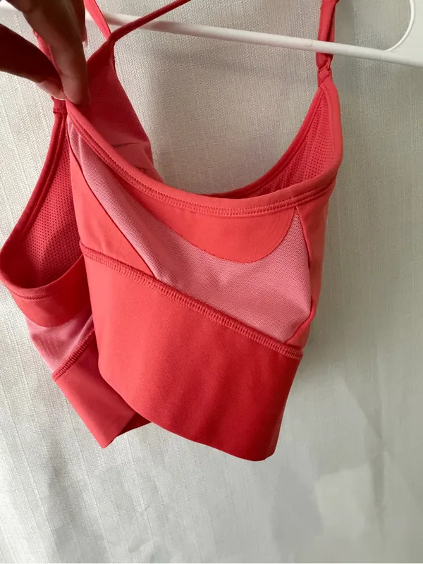 Nike Sports Bra Women’s Size M Orange Dri-FIT Crisscross Strappy(A596) - Image 7