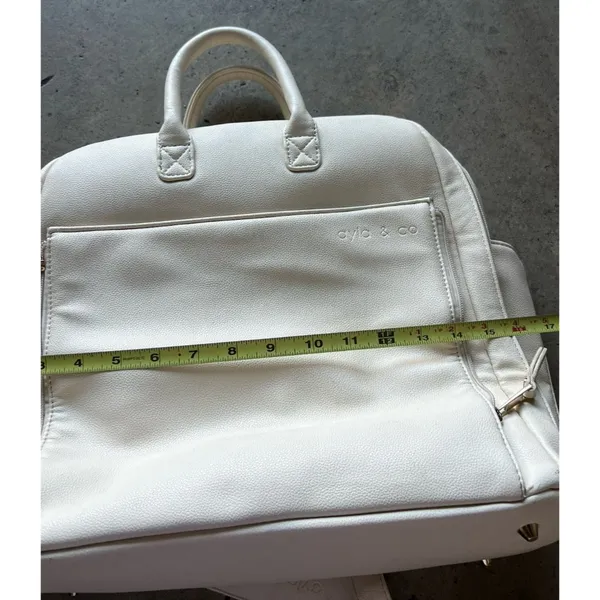 AYLA Co DIAPER BAG white cream Women’s Large Bag Travel Multipocket Carryon - Image 2