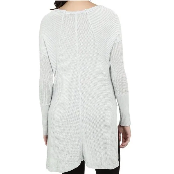 Free People Ventura Waffle Knit Light Blue Scoop Neck Tunic Women’s Medium M - Image 2