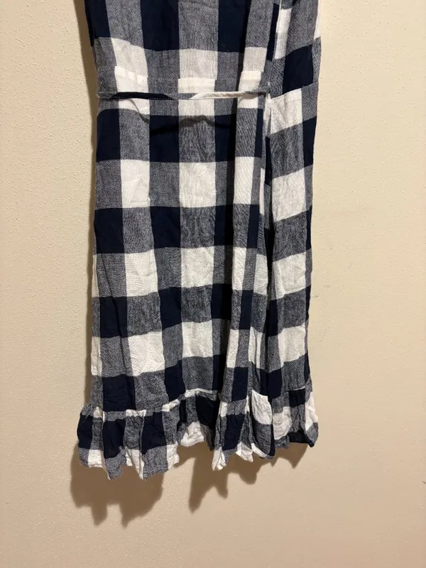 Rails Madison Mini Wrap Dress Azure Check Navy Blue White - Image 11