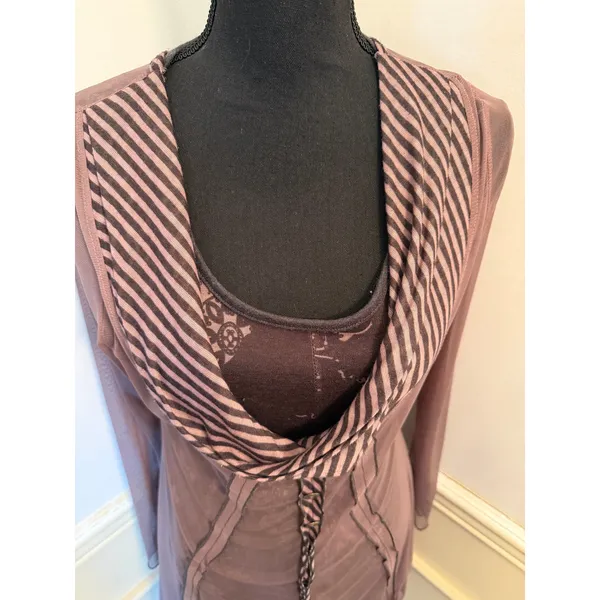 Vintage 90s/Y2K "We...Do" Made in France Whimsigoth Layered Tunic Top Fairy Goth - Image 6