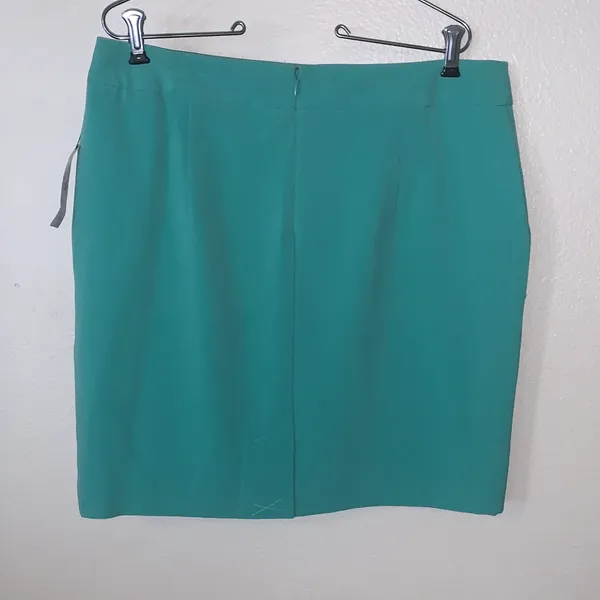 NWT Vintage Worthington A-Line Skirt Teal Green 12P Turn Lock Pockets - Image 5