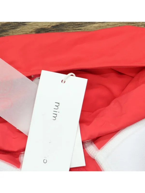 NWT Mimi Flamingo Soleil Solids Sonny Halterkini Tankini Top Swim Punch Red 6 - Image 10