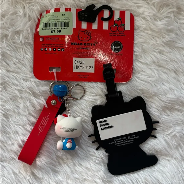 Hello Kitty Red and White Luggage Tag Set - Image 2