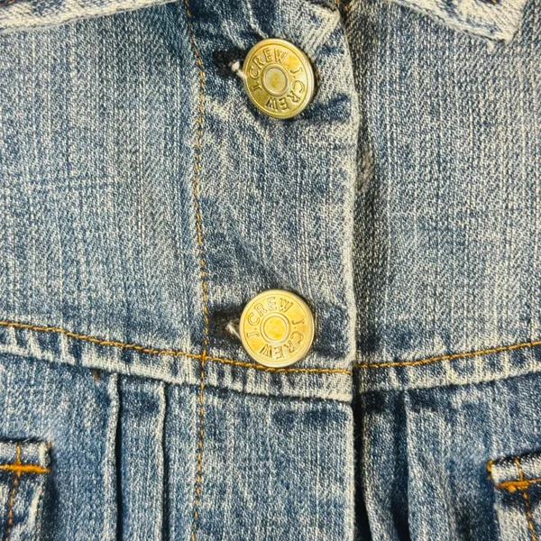 J.Crew Classic‎ Denim Trucker Jacket ATQ Sanded Blue XS Moto Grunge Rock Capsule - Image 4