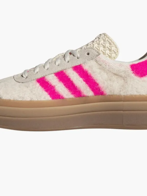 NWT Adidas Gazelle Bold Sneaker Color: Cream White Pink Gold SZ-9.5 Faux Fur - Image 7