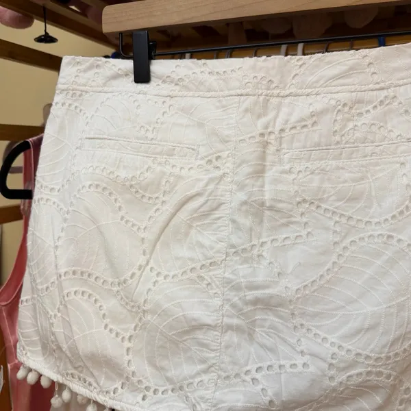 Lilly Pulitzer Lorelie‎ Skort Resort White Size 8 Lace PomPoms - Image 12