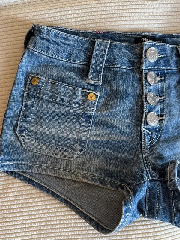True Religion Women’s Low-Rise Denim Shorts – Size 24 - Image 7