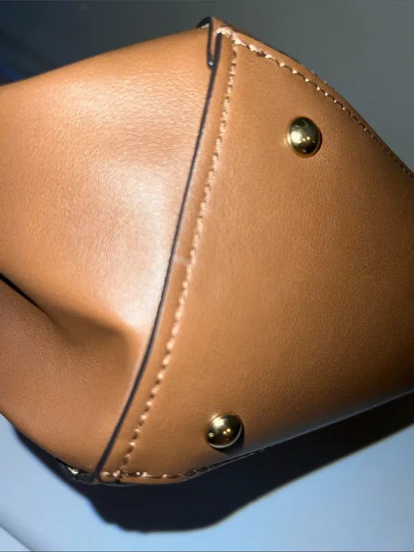 Nine West Cognac Brown Structured Tote - Image 13