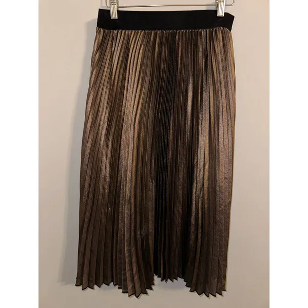 Leith pleated midi skirt with golden reflections - size small‎ - Image 2