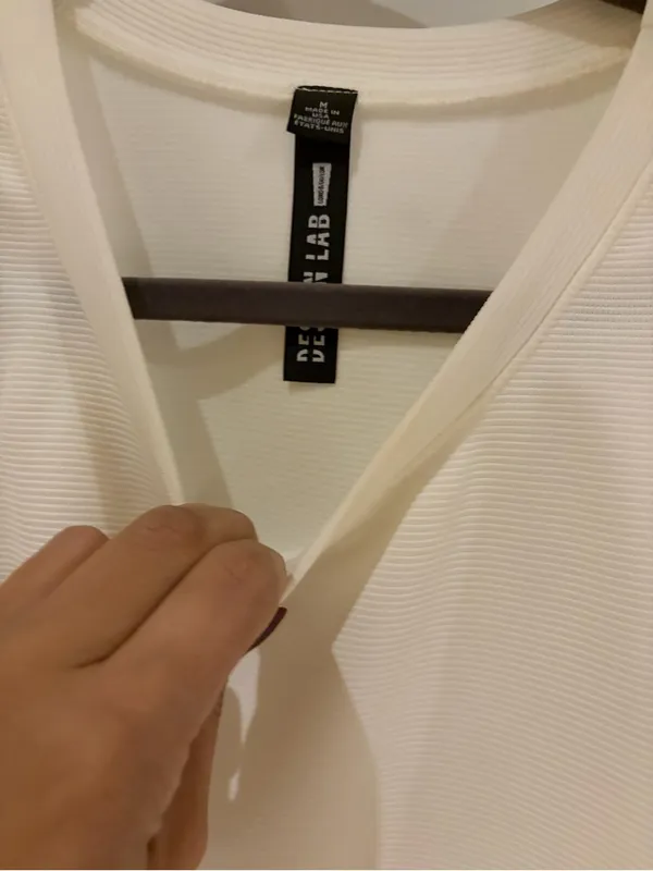 Design Lab Lord & Taylor Cream Cold-Shoulder Mini Dress - Image 3