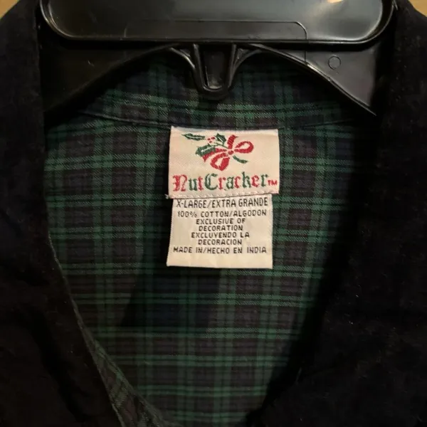 Nutcracker‎ Womens Shirt Plaid Green Blue Candles Holiday Christmas Xlarge - Image 4