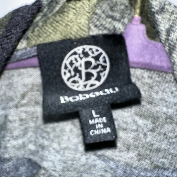 EUC BOBEAU Vibrant Green Camouflage‎ Open-Front Cardigan - large - Image 3