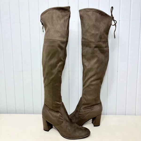 Marc Fisher‎ Over the Knee Boots Suede Taupe Size 8M - Image 4