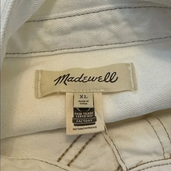Madewell Denim Oversized Mini Shirtdress Tile White XL NWT - Image 5