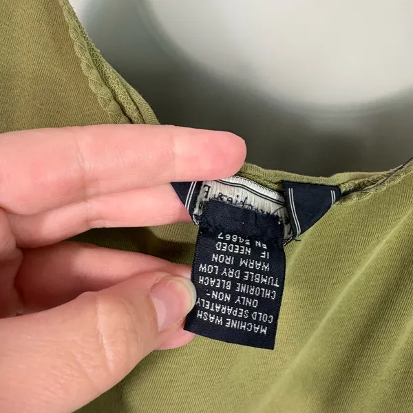 Abercrombie & Fitch Vintage Y2K Army Green Bow Butterfly Patch Tank Top Medium M - Image 6