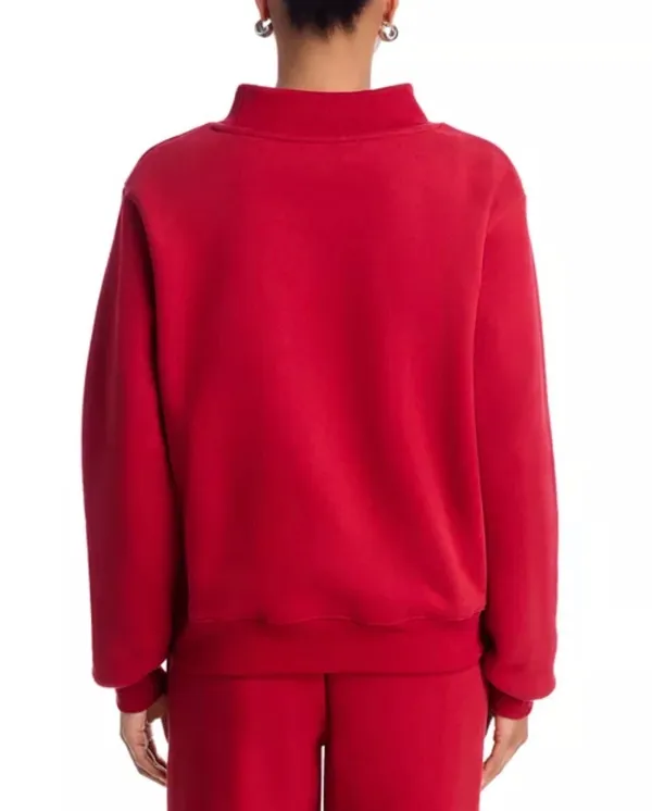 Parke Crimson Varsity Mockneck Fleece Sweatshirt Pullover NWT Sold Out Oversized Red - Image 2