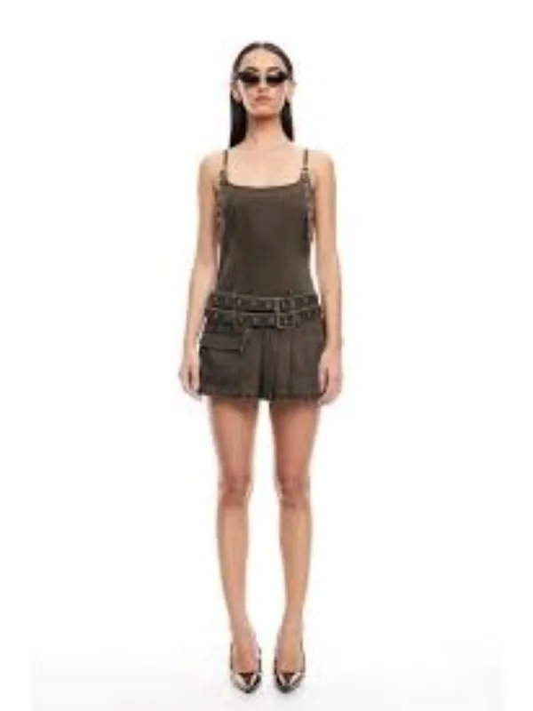 LIONESS Biker Mini Dress in Petrol Medium New Womens Denim - Image 10