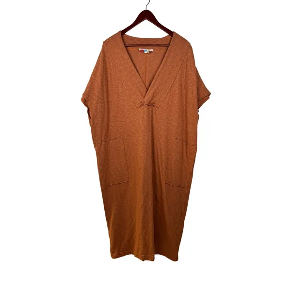 Free People FP Beach‎ Sun Shower Maxi Dress Womens Small Orange Copper Pockets - Image 2