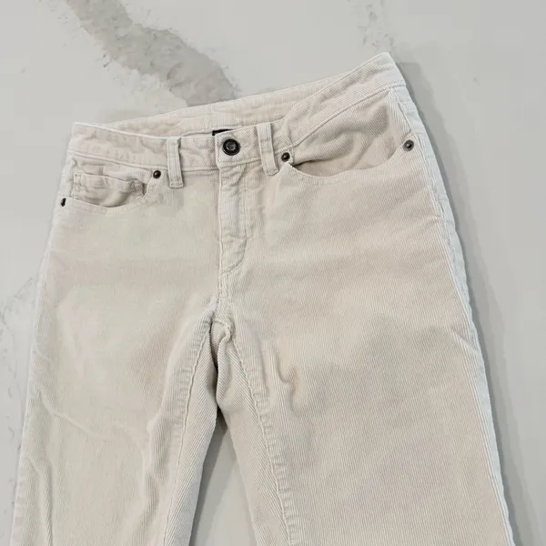 Patagonia Fitted Cropped Corduroy Pants Raw Hem Women’s 28 Bleached Stone Cotton - Image 3